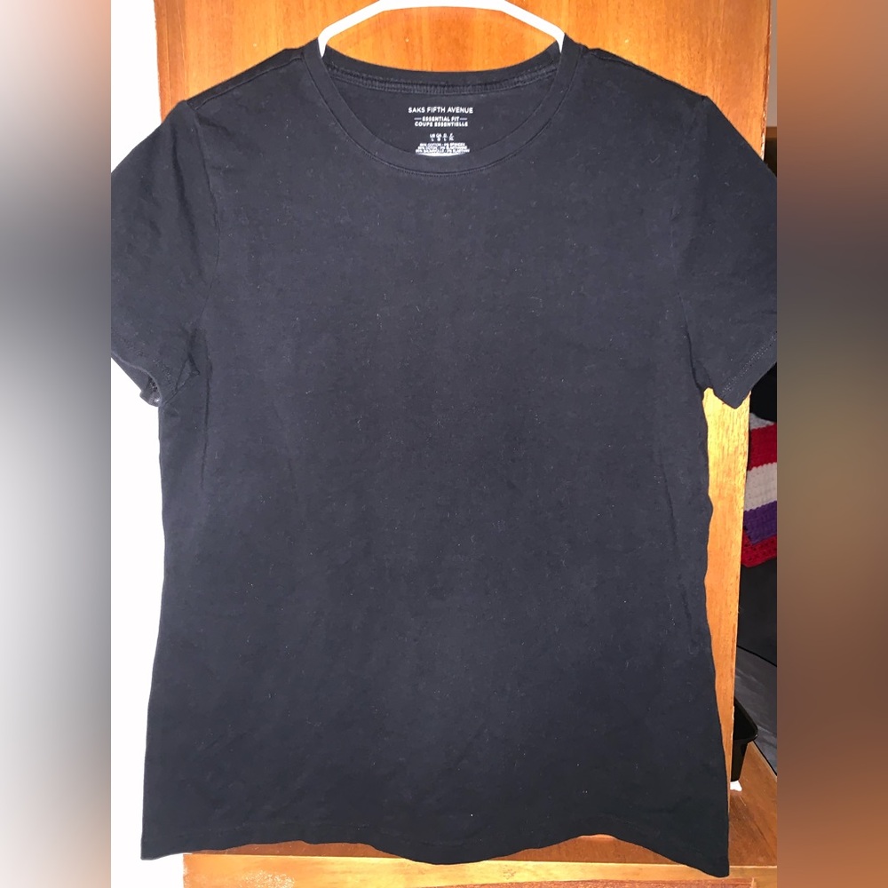 Saks Fifth Avenue Essential Fit Black Tee